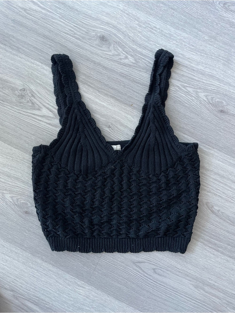 H&M Black Knit Cropped Tank Top